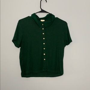 GARAGE Green Preppy Button Up